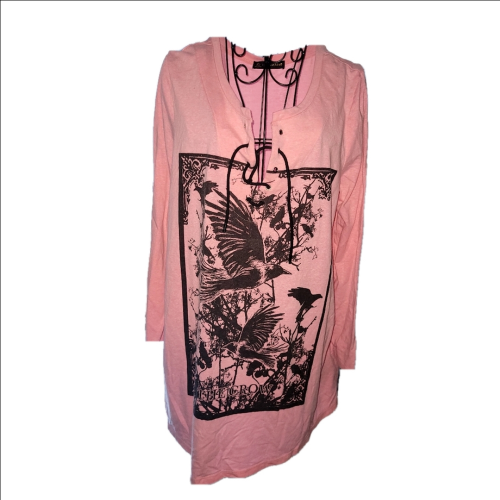 Pink Graphic Long Sleeve Top
